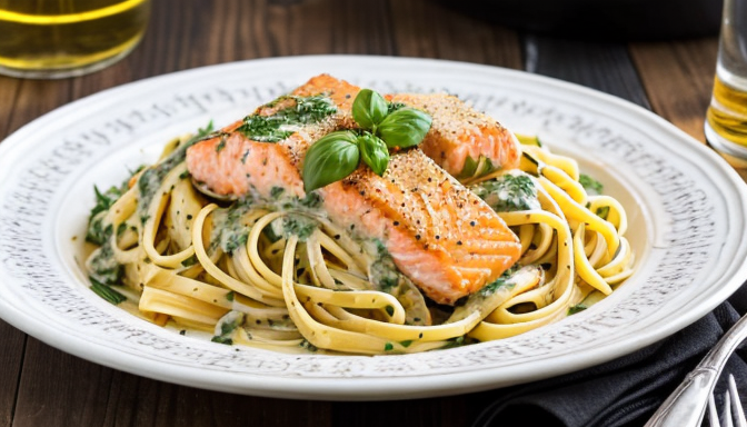 Makaron z łososiem w sosie śmietanowym - pyszna propozycja