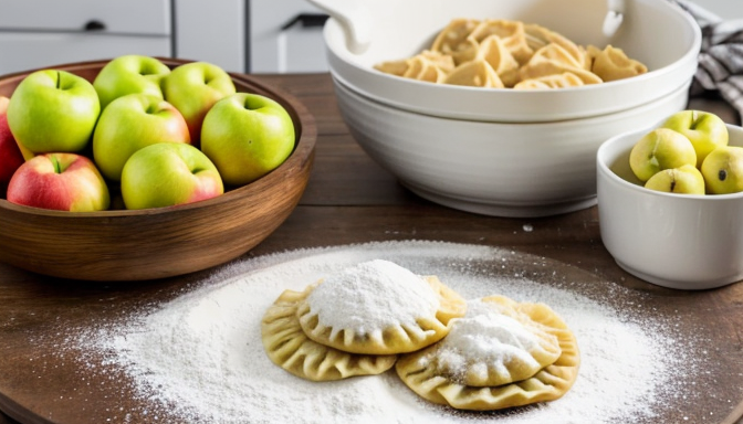 Oryginalne pierogi z jabłkami - przepis na deser