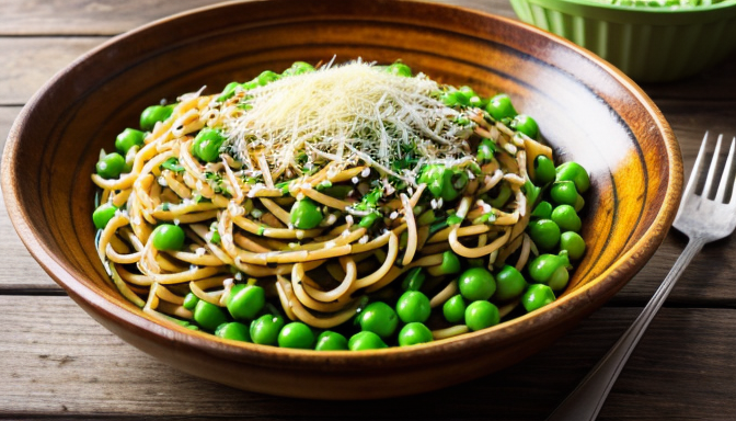 Przepis na spaghetti con piselli, czyli z groszkiem