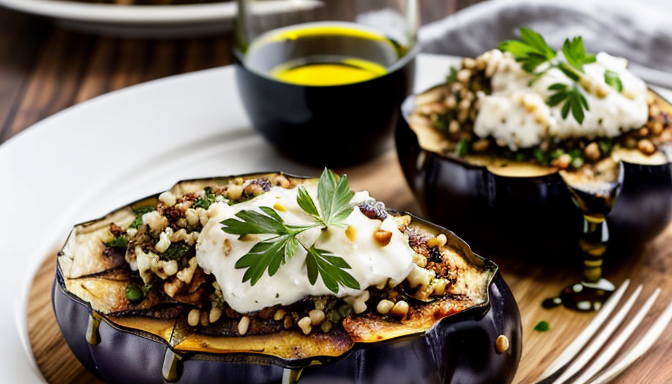 Przepis na bakłażana faszerowanego kaszą gryczaną